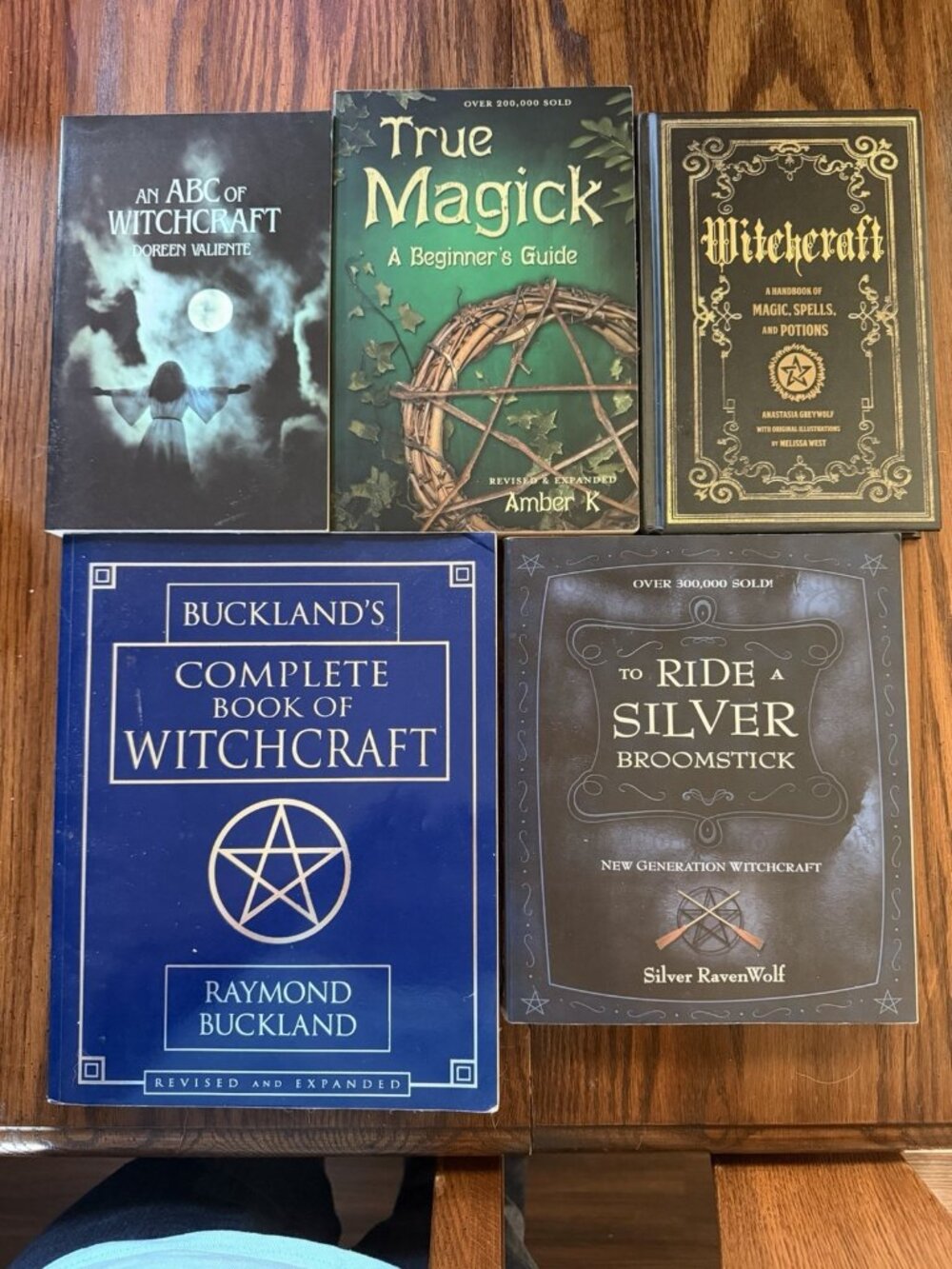 FIVE Witchcraft Paperback Books Buckland RavenWolf Amber K Valiente Greywolf